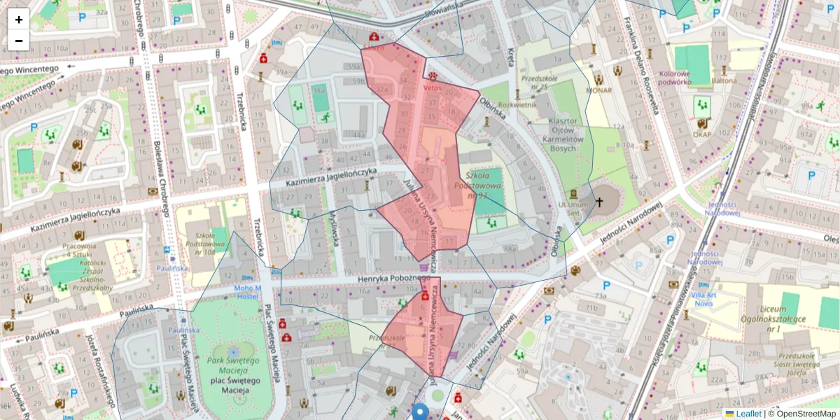 Szczegółowa mapa kodu pocztowego 50-238 z granicami, sąsiednimi kodami pocztowymi i urzędami pocztowymi