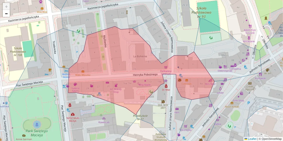 Szczegółowa mapa kodu pocztowego 50-241 z granicami, sąsiednimi kodami pocztowymi i urzędami pocztowymi