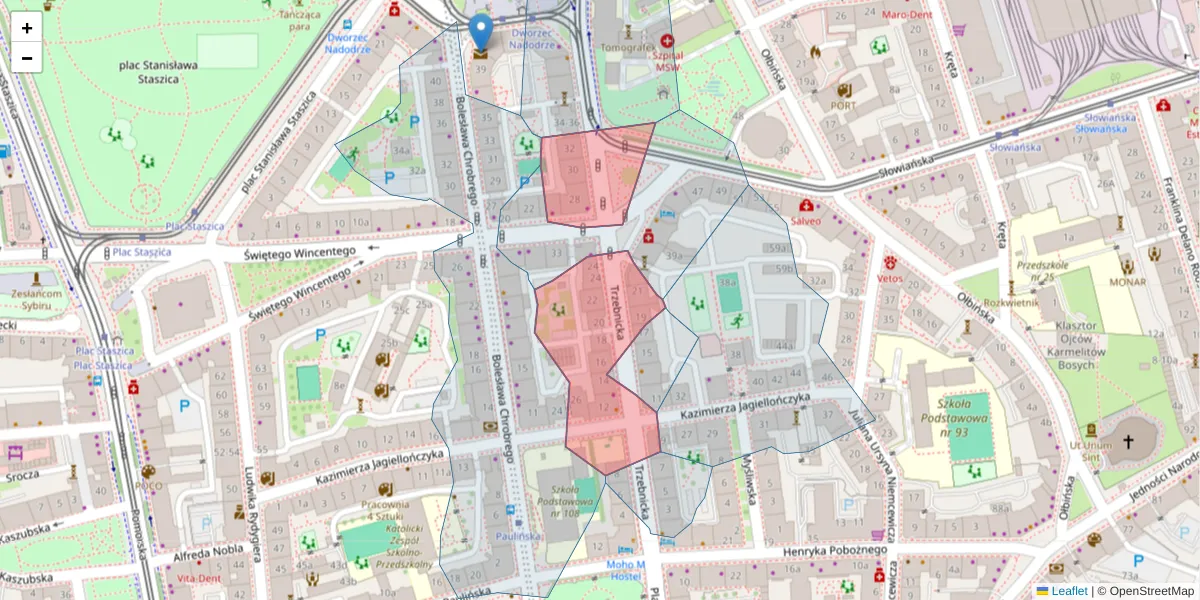 Szczegółowa mapa kodu pocztowego 50-246 z granicami, sąsiednimi kodami pocztowymi i urzędami pocztowymi