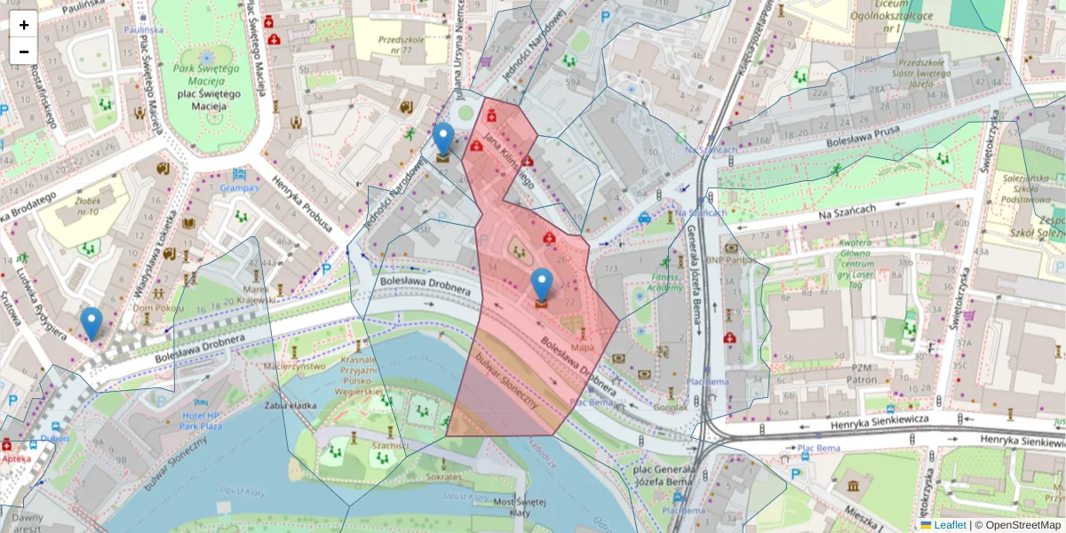 Szczegółowa mapa kodu pocztowego 50-264 z granicami, sąsiednimi kodami pocztowymi i urzędami pocztowymi