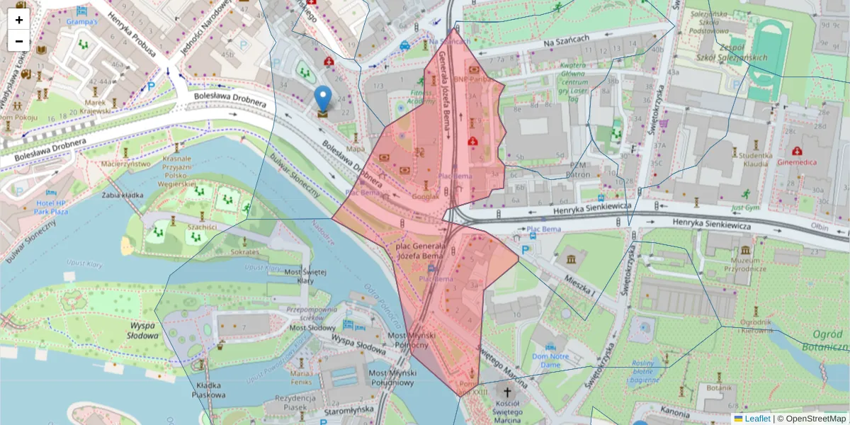 Szczegółowa mapa kodu pocztowego 50-265 z granicami, sąsiednimi kodami pocztowymi i urzędami pocztowymi