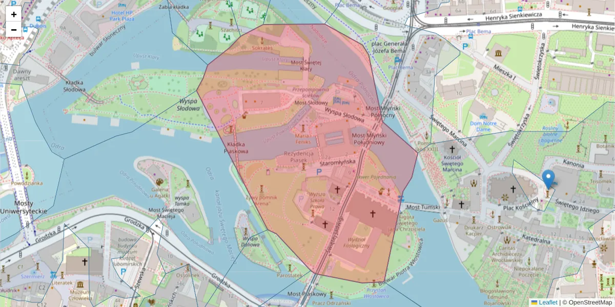Szczegółowa mapa kodu pocztowego 50-266 z granicami, sąsiednimi kodami pocztowymi i urzędami pocztowymi