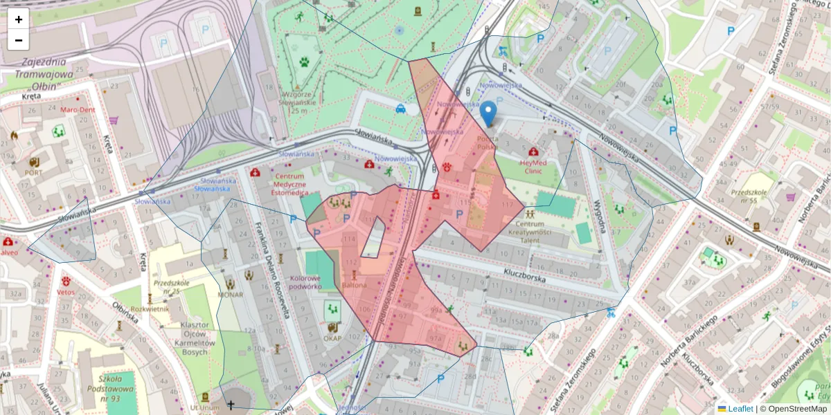 Szczegółowa mapa kodu pocztowego 50-301 z granicami, sąsiednimi kodami pocztowymi i urzędami pocztowymi