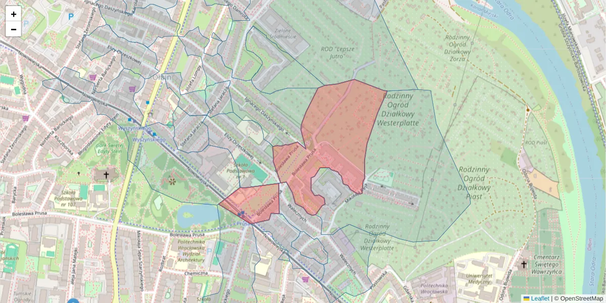 Szczegółowa mapa kodu pocztowego 50-316 z granicami, sąsiednimi kodami pocztowymi i urzędami pocztowymi