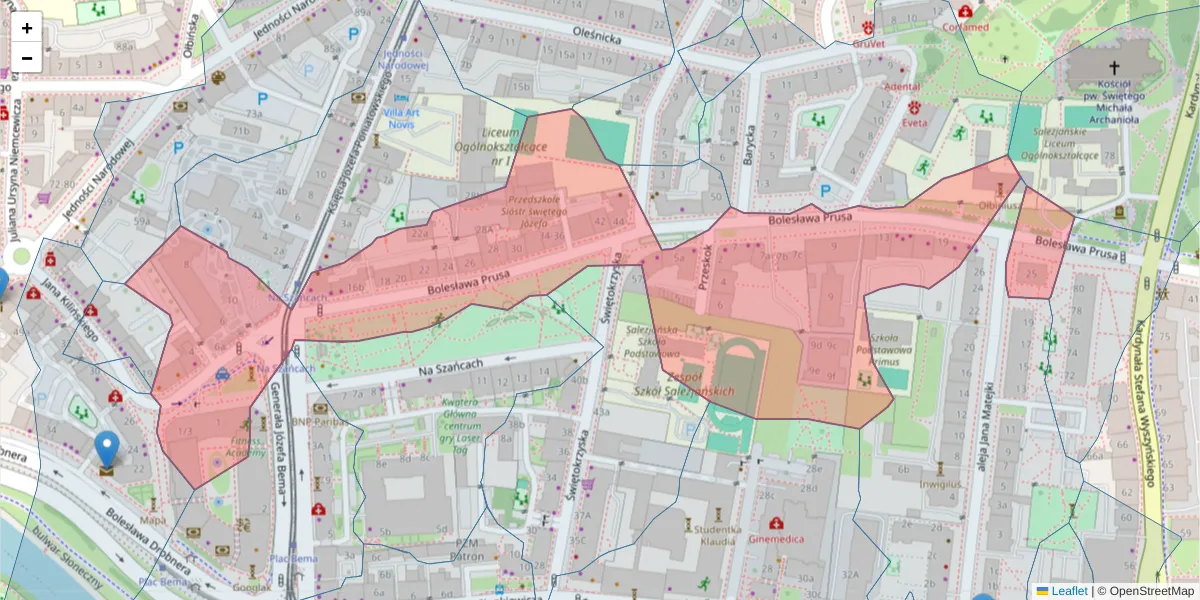 Szczegółowa mapa kodu pocztowego 50-319 z granicami, sąsiednimi kodami pocztowymi i urzędami pocztowymi