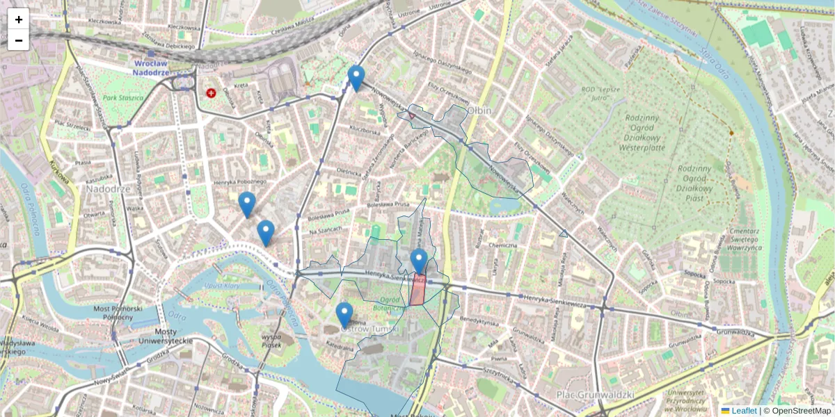 Szczegółowa mapa kodu pocztowego 50-388 z granicami, sąsiednimi kodami pocztowymi i urzędami pocztowymi