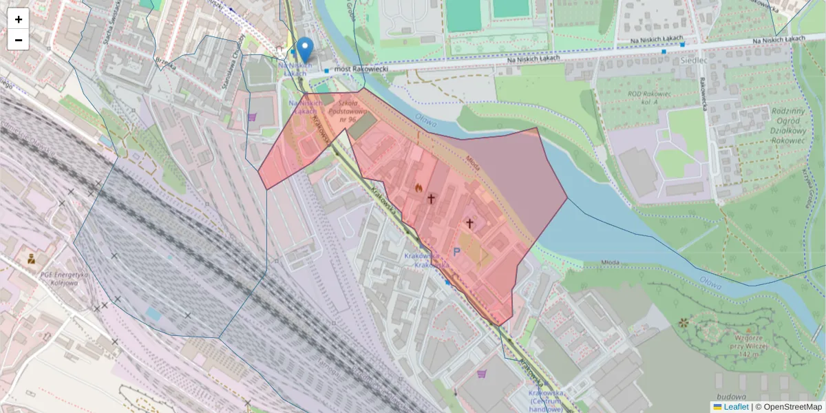 Szczegółowa mapa kodu pocztowego 50-425 z granicami, sąsiednimi kodami pocztowymi i urzędami pocztowymi
