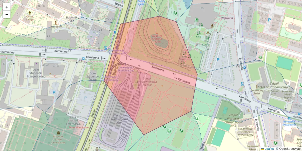 Szczegółowa mapa kodu pocztowego 50-549 z granicami, sąsiednimi kodami pocztowymi i urzędami pocztowymi