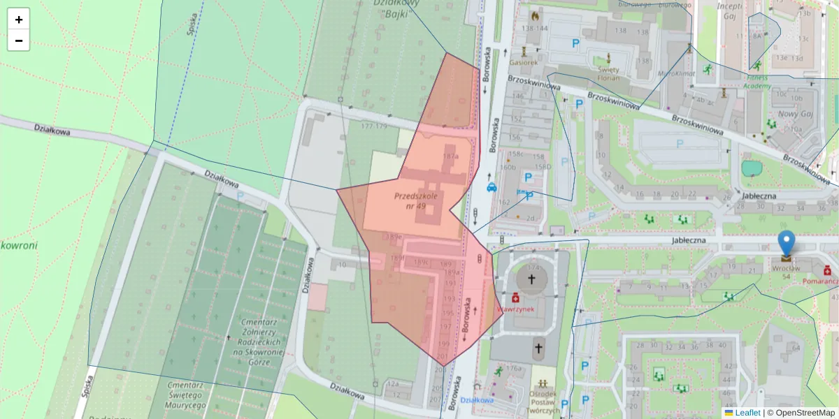 Szczegółowa mapa kodu pocztowego 50-553 z granicami, sąsiednimi kodami pocztowymi i urzędami pocztowymi