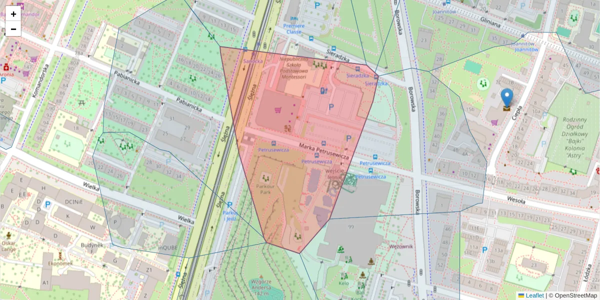 Szczegółowa mapa kodu pocztowego 50-568 z granicami, sąsiednimi kodami pocztowymi i urzędami pocztowymi