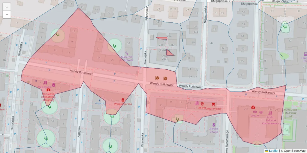 Szczegółowa mapa kodu pocztowego 50-571 z granicami, sąsiednimi kodami pocztowymi i urzędami pocztowymi