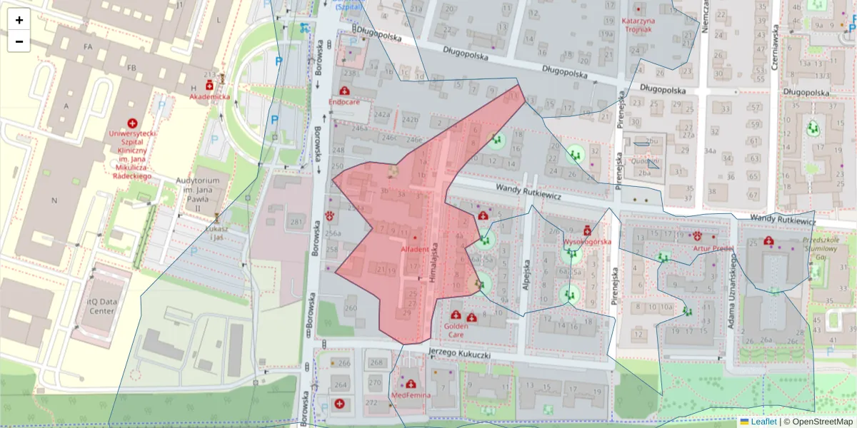Szczegółowa mapa kodu pocztowego 50-572 z granicami, sąsiednimi kodami pocztowymi i urzędami pocztowymi