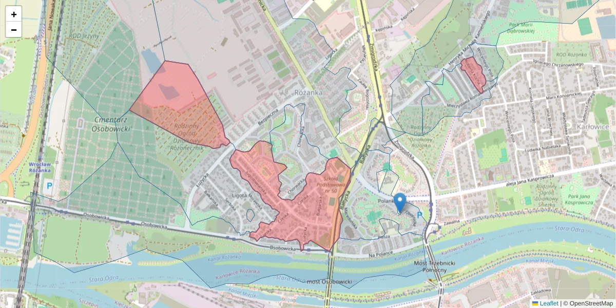 Szczegółowa mapa kodu pocztowego 51-112 z granicami, sąsiednimi kodami pocztowymi i urzędami pocztowymi