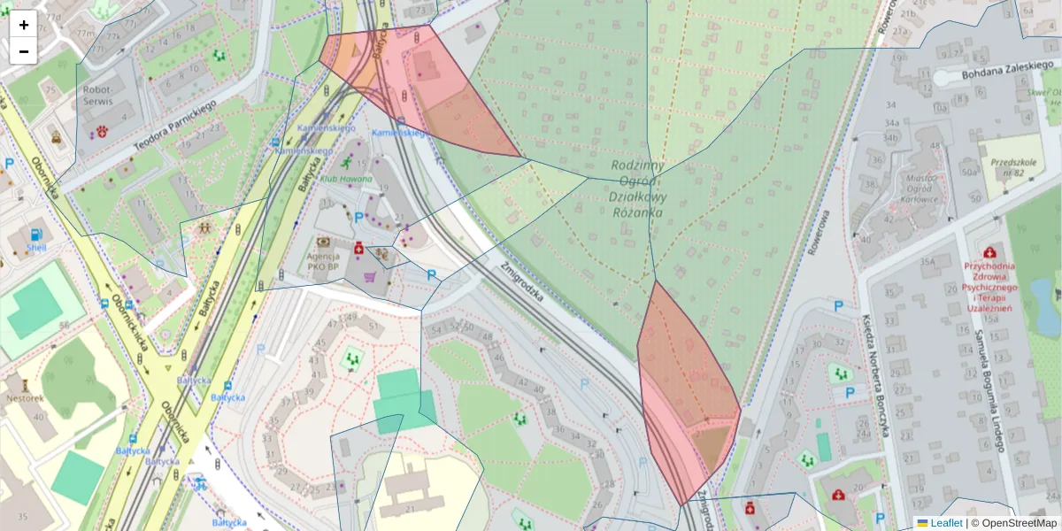 Szczegółowa mapa kodu pocztowego 51-119 z granicami, sąsiednimi kodami pocztowymi i urzędami pocztowymi