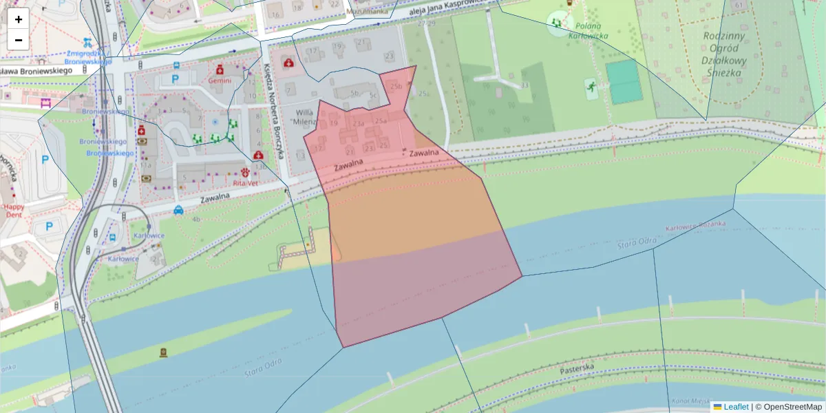 Szczegółowa mapa kodu pocztowego 51-139 z granicami, sąsiednimi kodami pocztowymi i urzędami pocztowymi