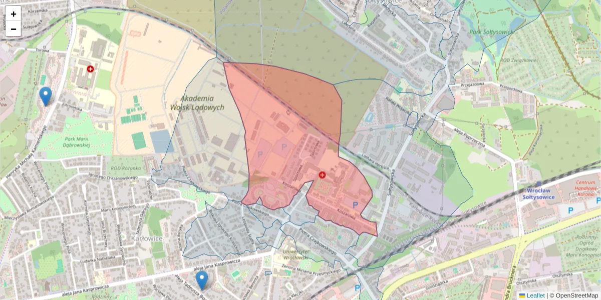 Szczegółowa mapa kodu pocztowego 51-149 z granicami, sąsiednimi kodami pocztowymi i urzędami pocztowymi