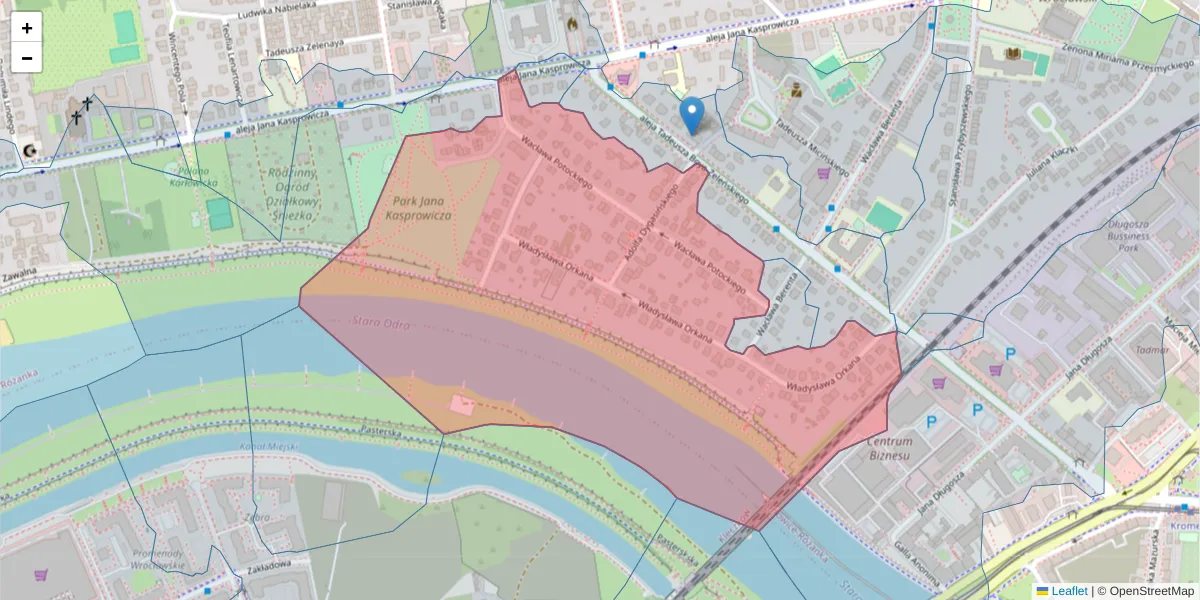Szczegółowa mapa kodu pocztowego 51-153 z granicami, sąsiednimi kodami pocztowymi i urzędami pocztowymi
