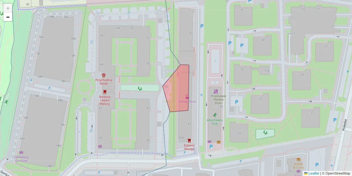 Szczegółowa mapa kodu pocztowego 51-345 z granicami, sąsiednimi kodami pocztowymi i urzędami pocztowymi