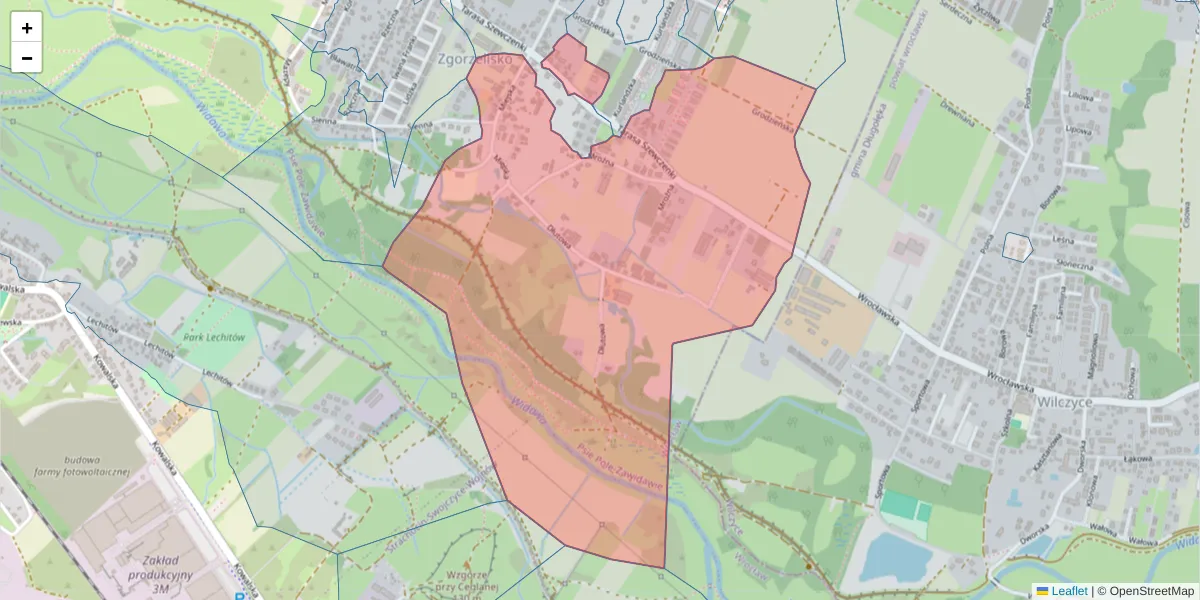 Szczegółowa mapa kodu pocztowego 51-352 z granicami, sąsiednimi kodami pocztowymi i urzędami pocztowymi