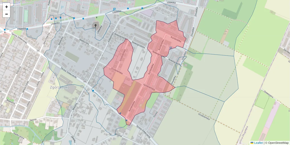 Szczegółowa mapa kodu pocztowego 51-356 z granicami, sąsiednimi kodami pocztowymi i urzędami pocztowymi