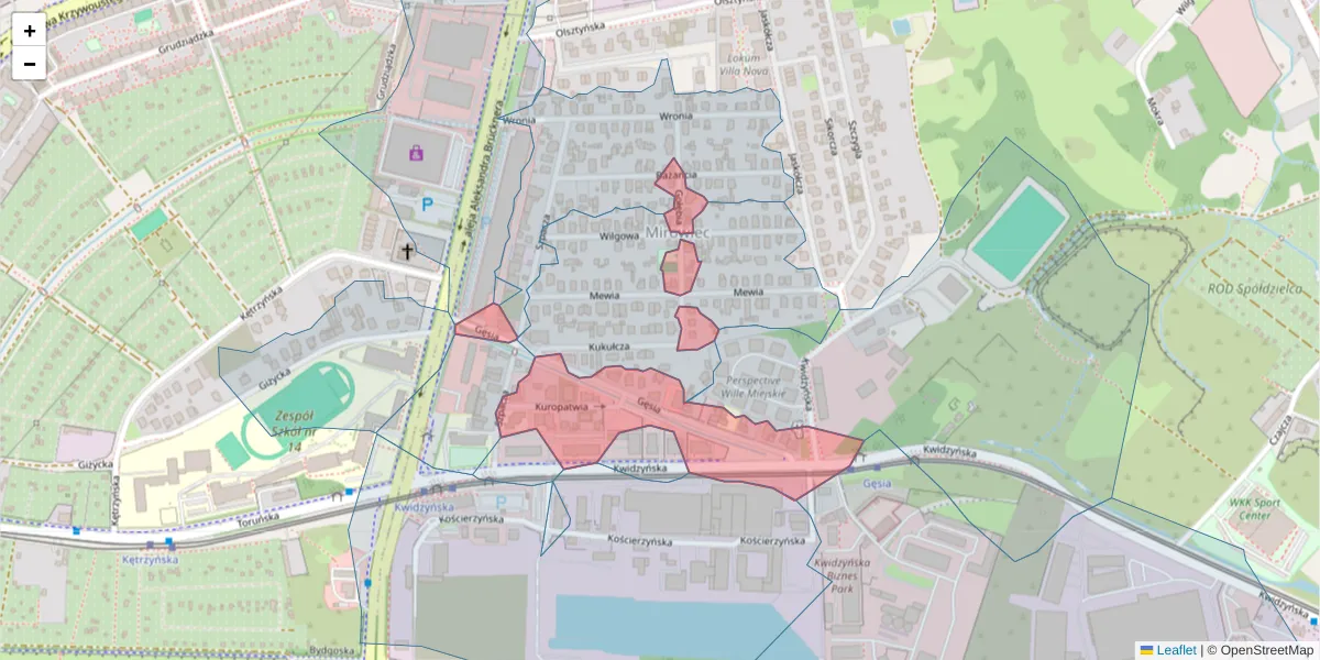 Szczegółowa mapa kodu pocztowego 51-419 z granicami, sąsiednimi kodami pocztowymi i urzędami pocztowymi