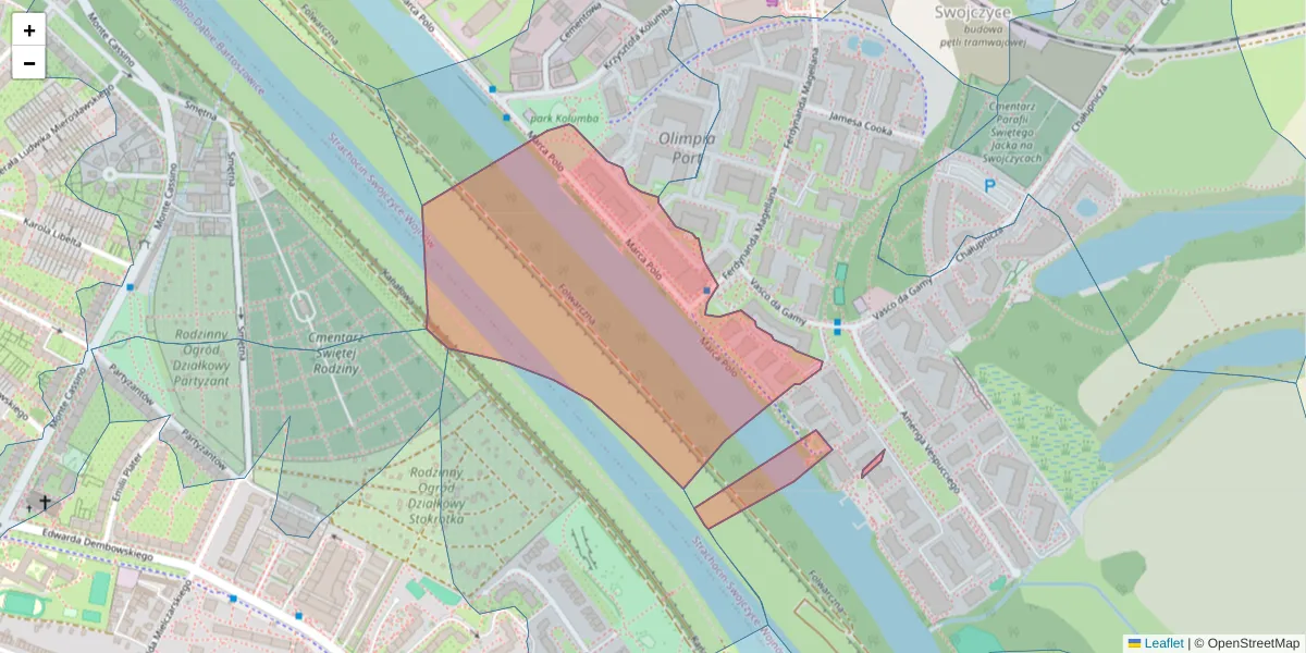 Szczegółowa mapa kodu pocztowego 51-504 z granicami, sąsiednimi kodami pocztowymi i urzędami pocztowymi