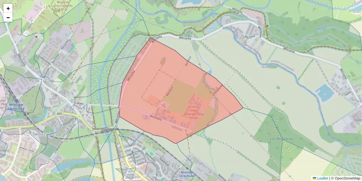 Szczegółowa mapa kodu pocztowego 51-513 z granicami, sąsiednimi kodami pocztowymi i urzędami pocztowymi