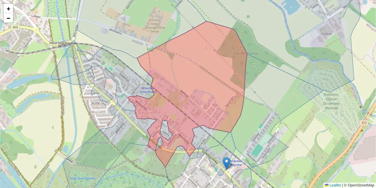 Szczegółowa mapa kodu pocztowego 51-514 z granicami, sąsiednimi kodami pocztowymi i urzędami pocztowymi