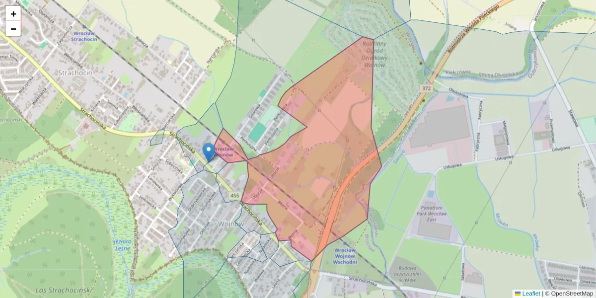 Szczegółowa mapa kodu pocztowego 51-521 z granicami, sąsiednimi kodami pocztowymi i urzędami pocztowymi