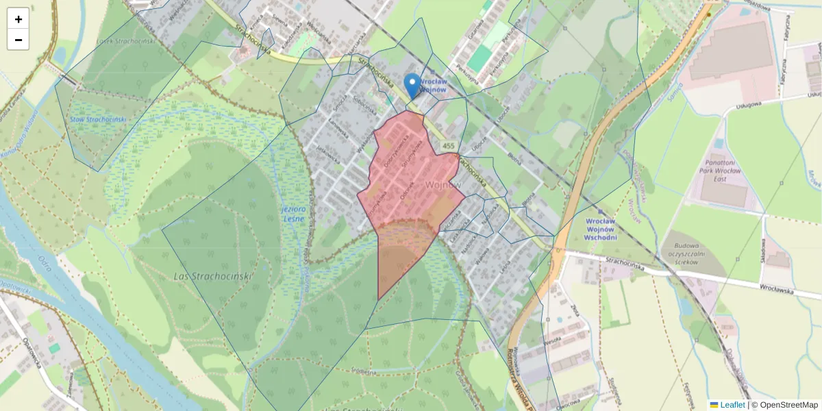 Szczegółowa mapa kodu pocztowego 51-522 z granicami, sąsiednimi kodami pocztowymi i urzędami pocztowymi