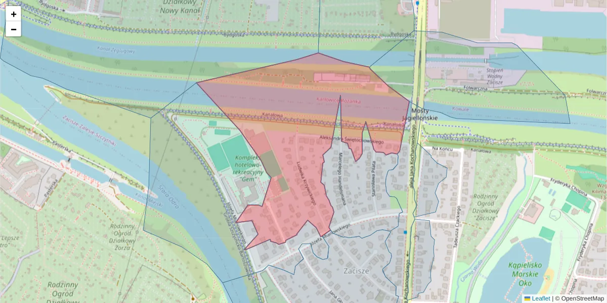 Szczegółowa mapa kodu pocztowego 51-606 z granicami, sąsiednimi kodami pocztowymi i urzędami pocztowymi