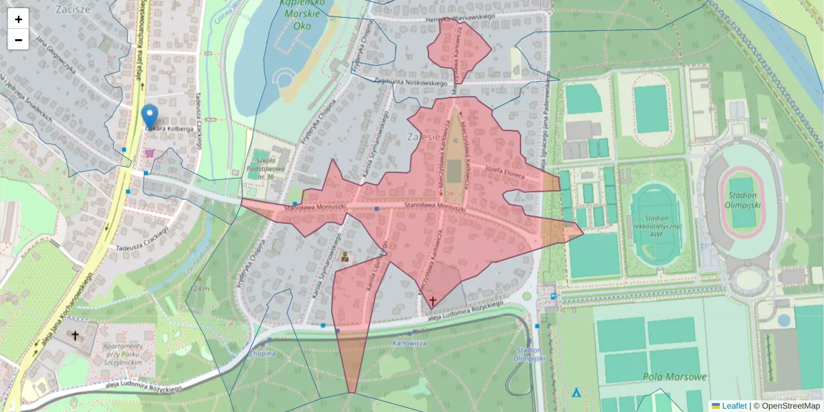 Szczegółowa mapa kodu pocztowego 51-610 z granicami, sąsiednimi kodami pocztowymi i urzędami pocztowymi