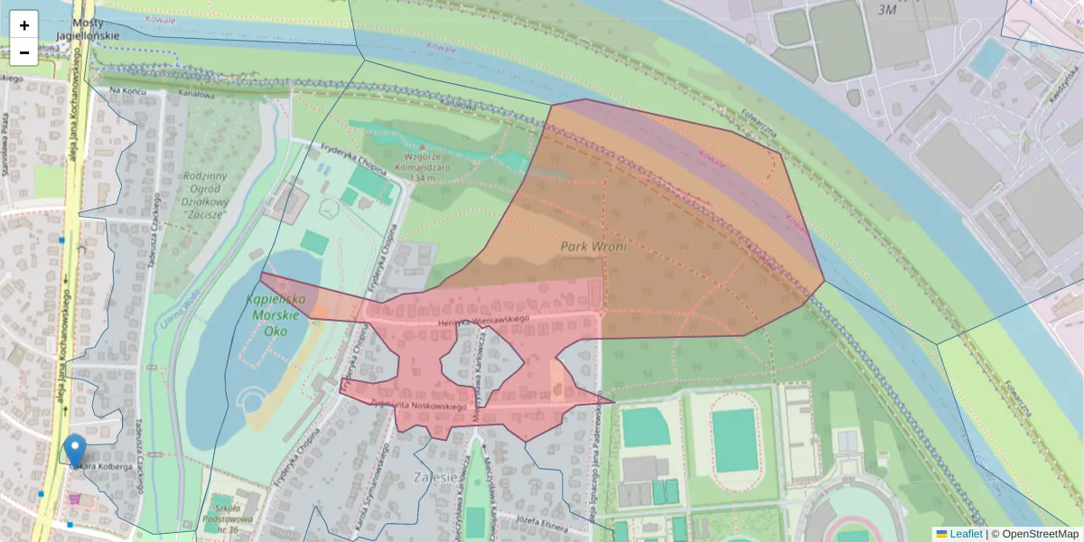 Szczegółowa mapa kodu pocztowego 51-611 z granicami, sąsiednimi kodami pocztowymi i urzędami pocztowymi
