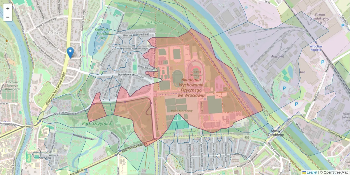 Szczegółowa mapa kodu pocztowego 51-612 z granicami, sąsiednimi kodami pocztowymi i urzędami pocztowymi