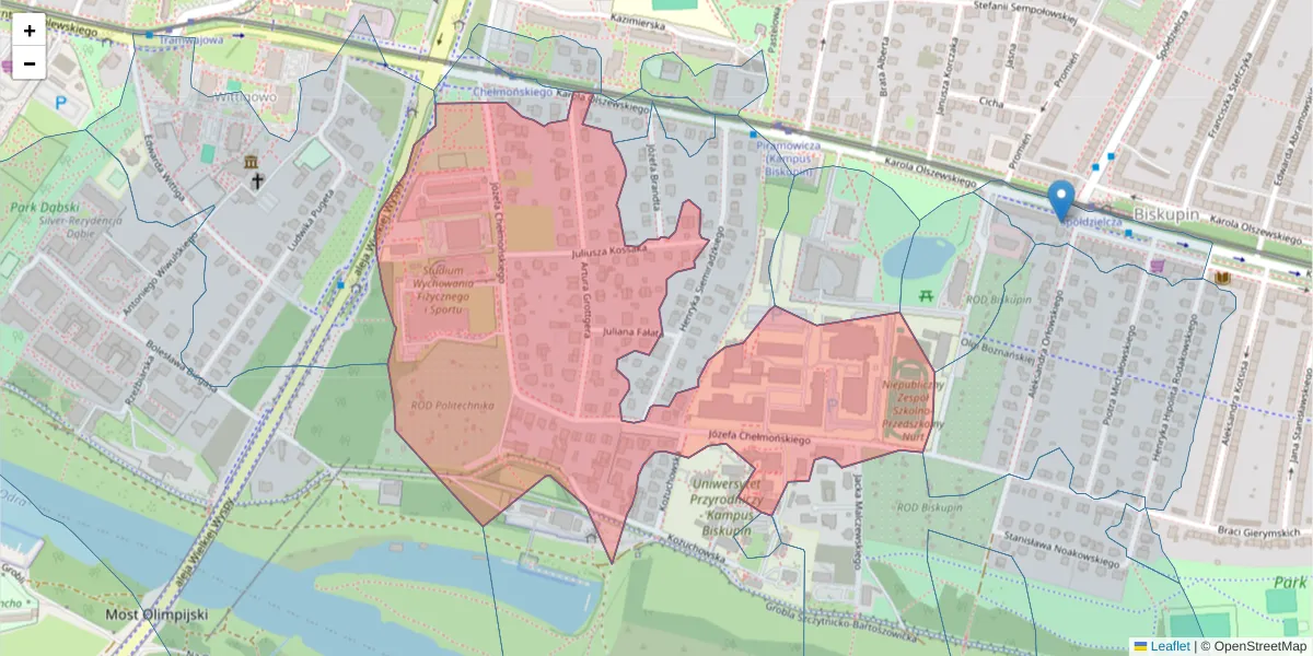 Szczegółowa mapa kodu pocztowego 51-630 z granicami, sąsiednimi kodami pocztowymi i urzędami pocztowymi