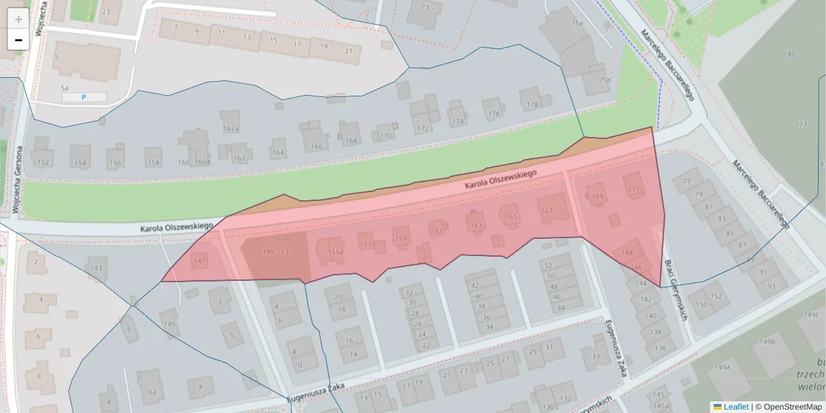 Szczegółowa mapa kodu pocztowego 51-647 z granicami, sąsiednimi kodami pocztowymi i urzędami pocztowymi