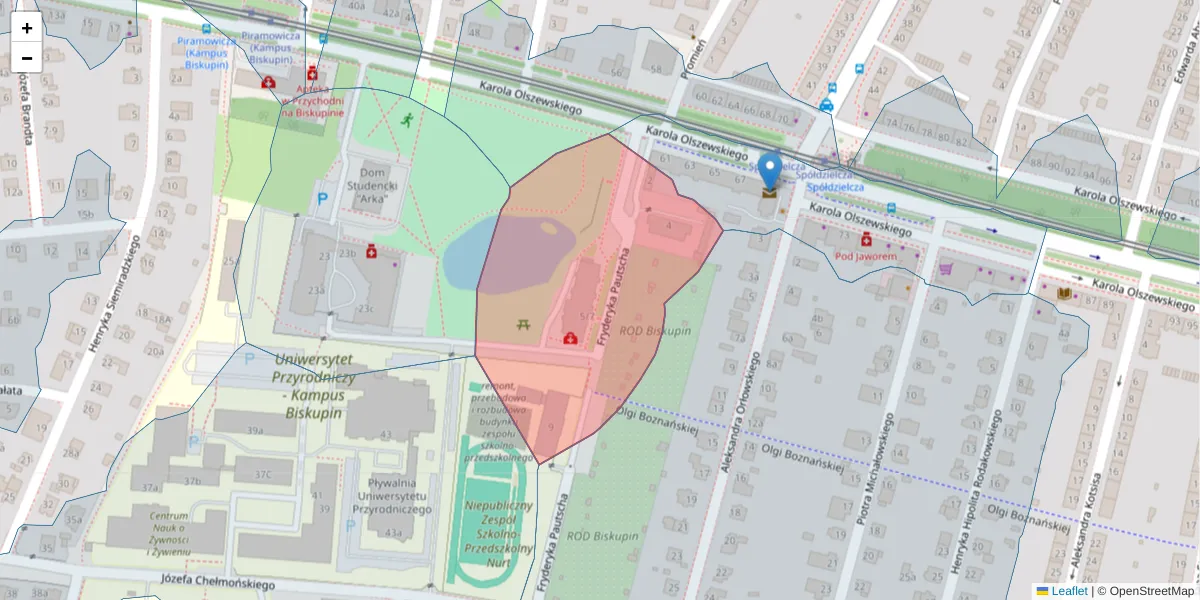 Szczegółowa mapa kodu pocztowego 51-651 z granicami, sąsiednimi kodami pocztowymi i urzędami pocztowymi