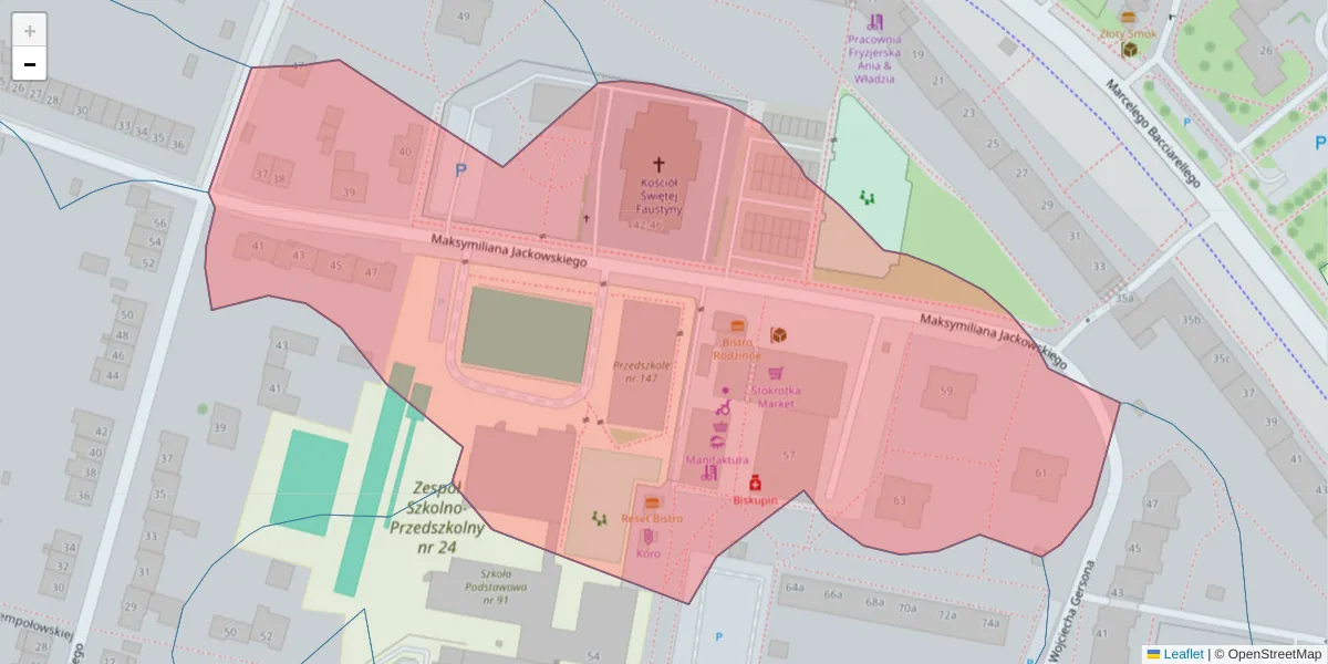 Szczegółowa mapa kodu pocztowego 51-665 z granicami, sąsiednimi kodami pocztowymi i urzędami pocztowymi