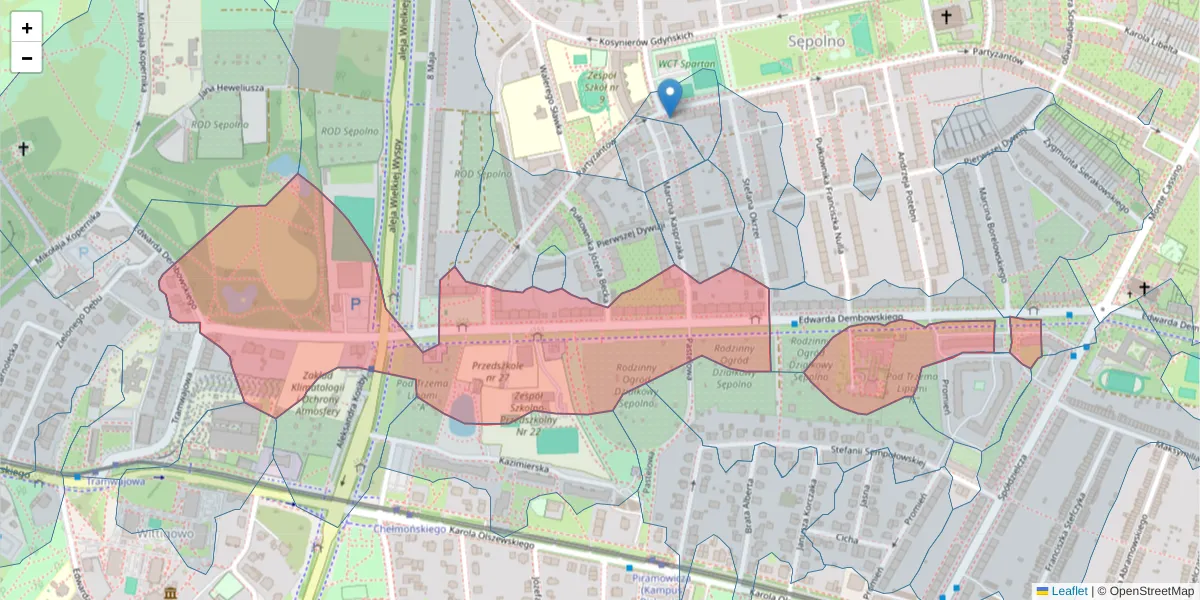 Szczegółowa mapa kodu pocztowego 51-670 z granicami, sąsiednimi kodami pocztowymi i urzędami pocztowymi