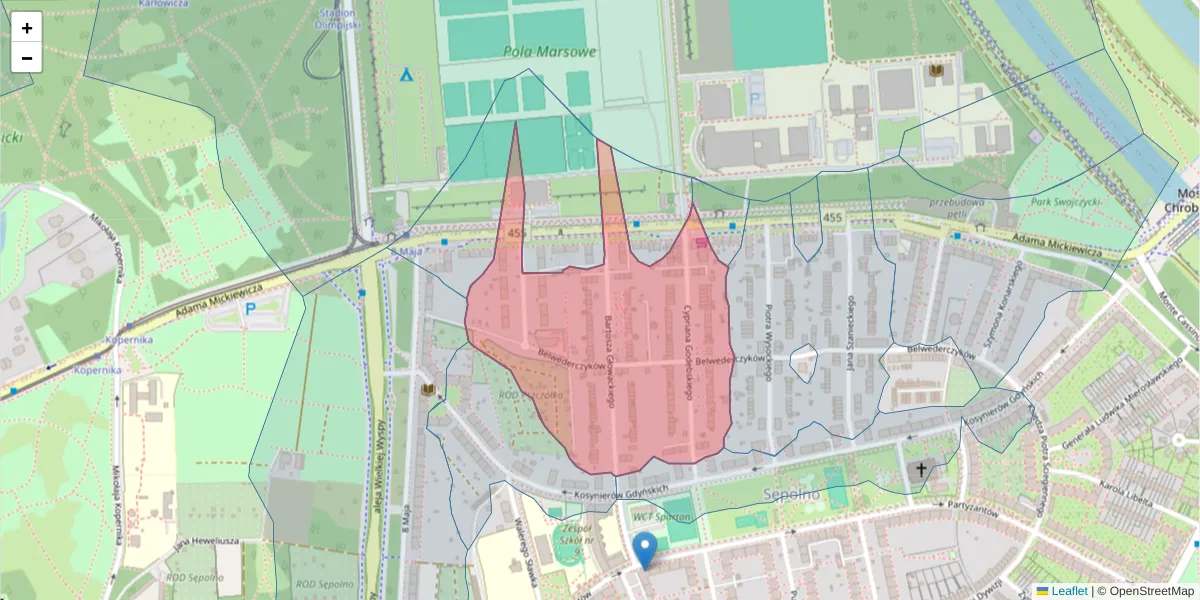 Szczegółowa mapa kodu pocztowego 51-691 z granicami, sąsiednimi kodami pocztowymi i urzędami pocztowymi