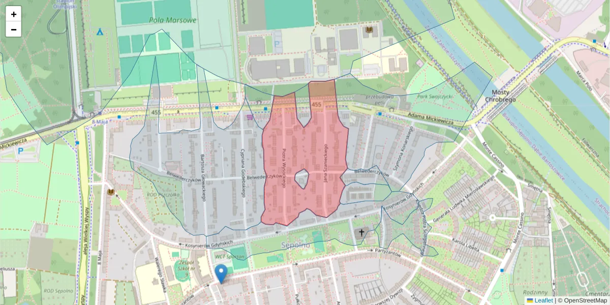 Szczegółowa mapa kodu pocztowego 51-692 z granicami, sąsiednimi kodami pocztowymi i urzędami pocztowymi
