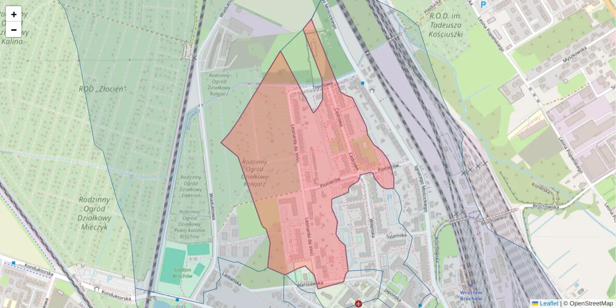 Szczegółowa mapa kodu pocztowego 52-112 z granicami, sąsiednimi kodami pocztowymi i urzędami pocztowymi