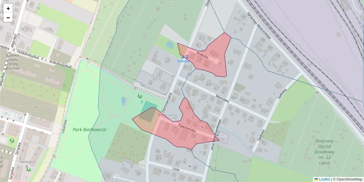 Szczegółowa mapa kodu pocztowego 52-133 z granicami, sąsiednimi kodami pocztowymi i urzędami pocztowymi