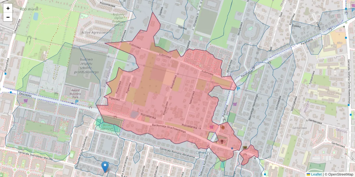 Szczegółowa mapa kodu pocztowego 52-210 z granicami, sąsiednimi kodami pocztowymi i urzędami pocztowymi