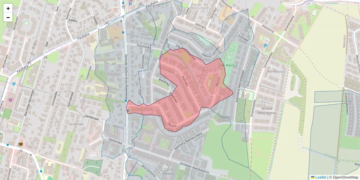 Szczegółowa mapa kodu pocztowego 52-244 z granicami, sąsiednimi kodami pocztowymi i urzędami pocztowymi
