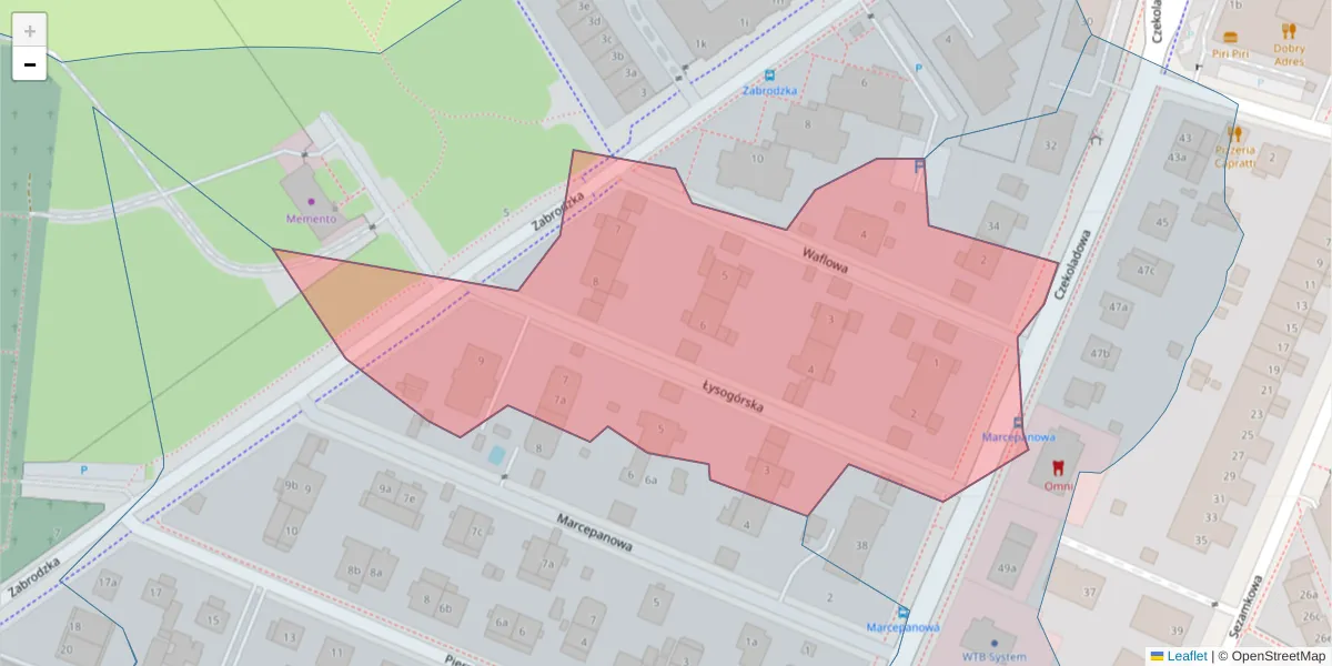 Szczegółowa mapa kodu pocztowego 52-331 z granicami, sąsiednimi kodami pocztowymi i urzędami pocztowymi