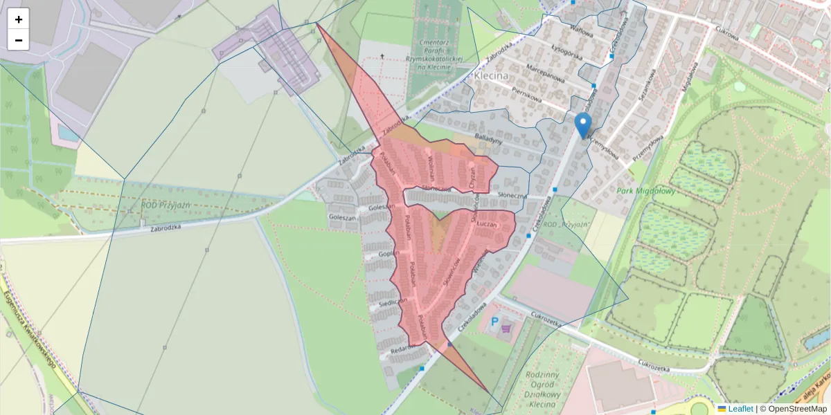 Szczegółowa mapa kodu pocztowego 52-339 z granicami, sąsiednimi kodami pocztowymi i urzędami pocztowymi