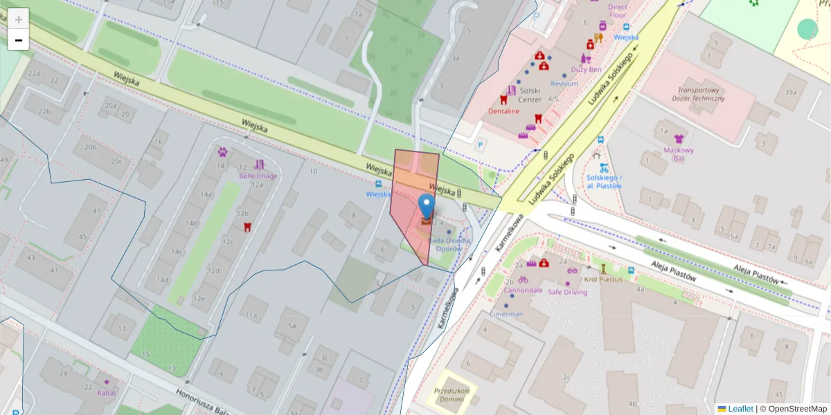 Szczegółowa mapa kodu pocztowego 52-412 z granicami, sąsiednimi kodami pocztowymi i urzędami pocztowymi