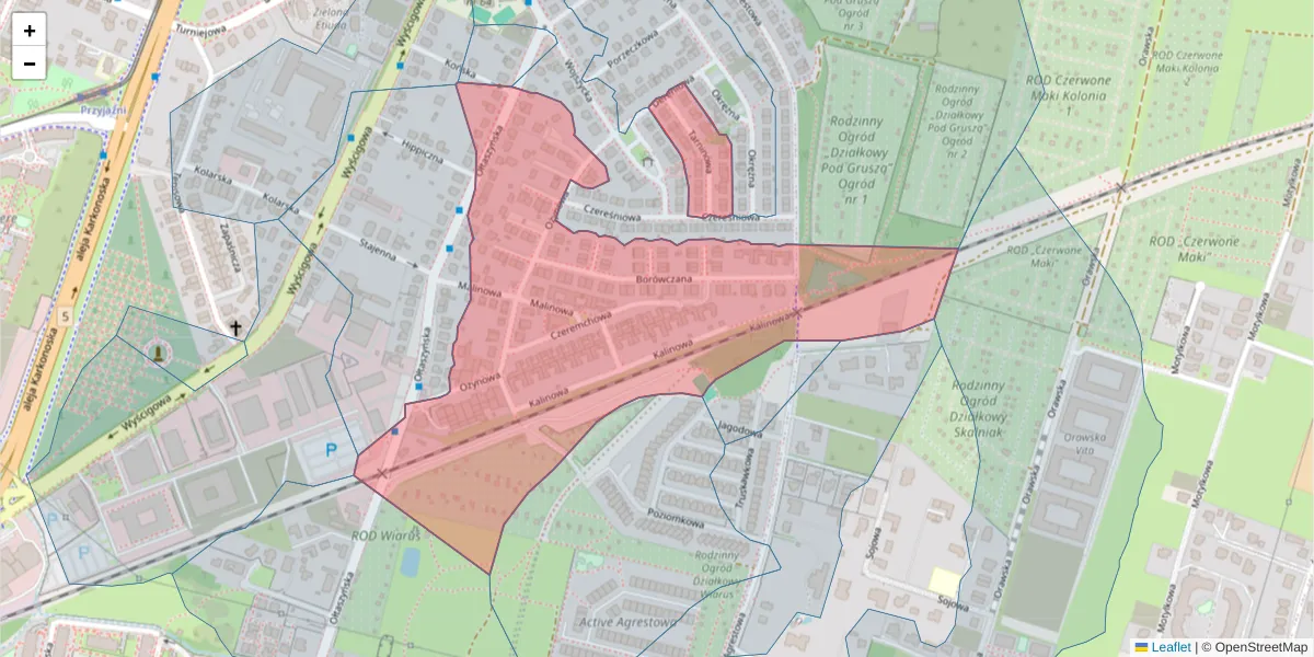 Szczegółowa mapa kodu pocztowego 53-009 z granicami, sąsiednimi kodami pocztowymi i urzędami pocztowymi