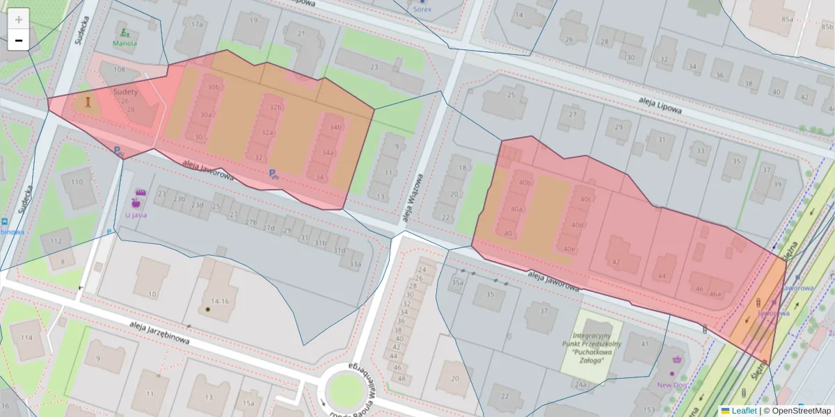 Szczegółowa mapa kodu pocztowego 53-123 z granicami, sąsiednimi kodami pocztowymi i urzędami pocztowymi